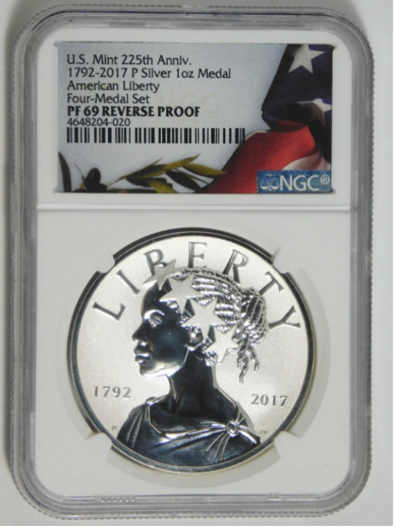 2017-P Silver American Liberty Silver Medal 225th Anniversary NGC Reverse PR69