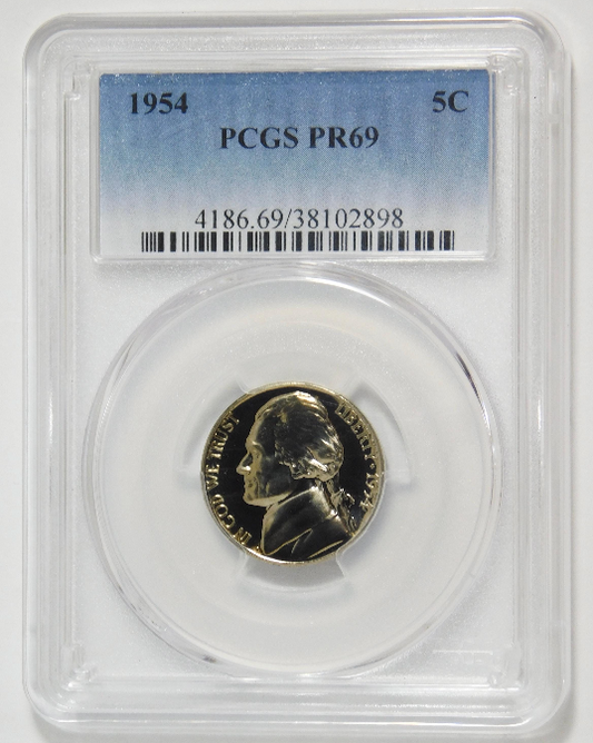 1954 Jefferson Nickel HIGH GRADE! PCGS Gem Proof 69