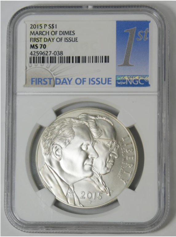 2015 P Commemorative March of Dimes TOP GRADE! NGC MS 70