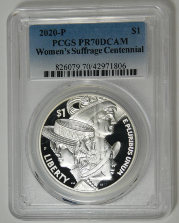 2020 P Commemorative Women's Suffrage Silver Dollar Top Grade! PCGS PR-70DCAM