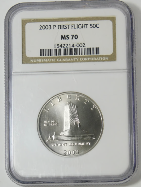 2003 Commemorative “FIRST FLIGHT” Half Dollar NGC MS-70