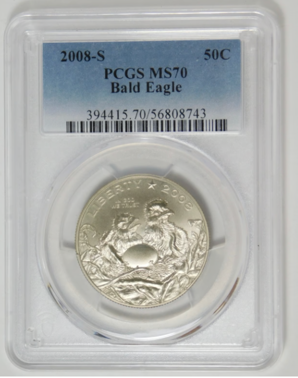2008 S Commemorative "Bald Eagle" Half Dollar Top Grade! PCGS MS-70