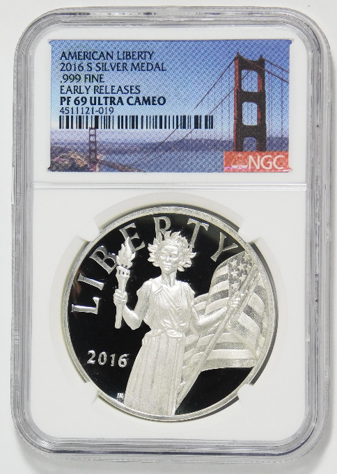 2016-S Silver American Liberty Medal Early Releases! NGC Proof-69 UC