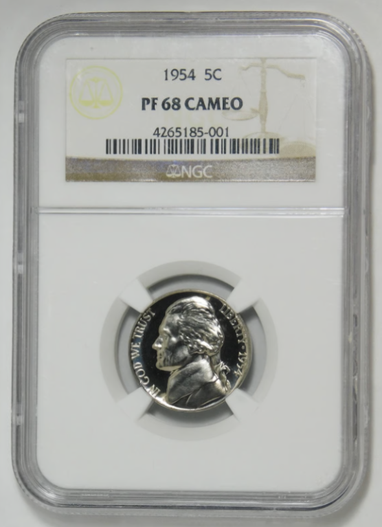 1954 Jefferson Nickel LOW POP / HIGH GRADE! NGC Proof-68 CAMEO