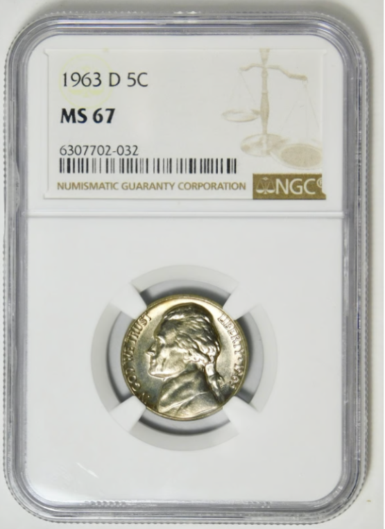 1963-D Jefferson Nickel BIG GRADE - LOW POP NGC MS-67