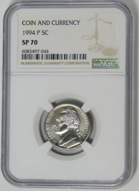 1994-P Jefferson Nickel SMS (From Coin and Currency Set) NGC SP-70