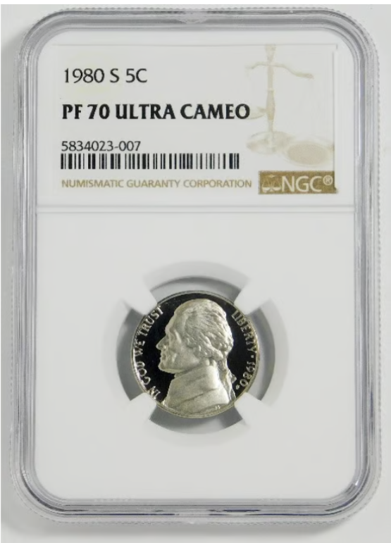 1980-S Jefferson Nickel Type 1 TOP GRADE! NGC Proof-70 UC