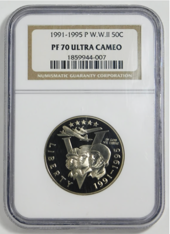 1991-95-P 50th Anniversary of World War II Half Dollar NGC PF70 Ultra Cameo