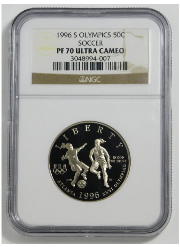 1996-S Commemorative XXVI Olympiad Soccer Half Dollar NGC Proof-70 Ultra Cameo