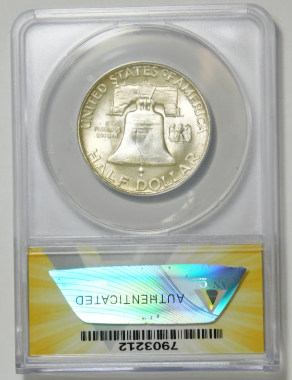 1950-D Silver Franklin Half Dollar ANACS MS-65 FBL (Full Bell lines)