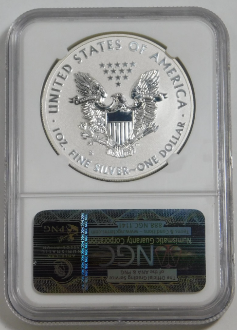 2012-S Silver Eagle "Reverse Proof" 75th Anniversary: First Releases NGC Proof-69 Trolley Label
